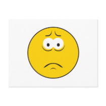 Sad Frowning Smiley Face Post Card