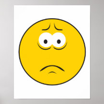 Sad Frowning Smiley Face Posters