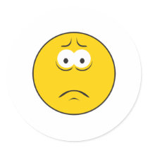 Sad Frowning Smiley Face stickers