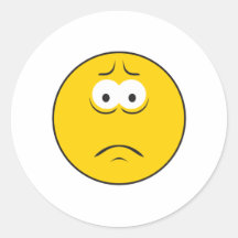 Sad Frowning Smiley Face Sticker