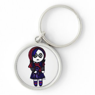 Sad Goth girl keychain zazzle_keychain