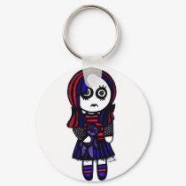 Sad Goth girl keychain
