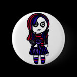 Sad Goth girl pin buttons