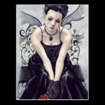 Sad Gothic Victorian Fairy Postcard postcards