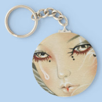 Sad jester teardrop Keychain keychains