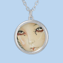 Sad Jester Teardrop Necklace necklaces