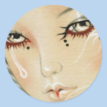 Sad Jester  Teardrop Sticker stickers
