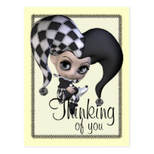 Sad Little Jester Postcards