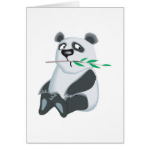 sad little panda bear greeting card
