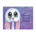 Sad Lonely White Rabbit Postcard
