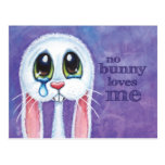 Sad Lonely White Rabbit Postcard