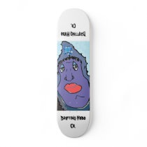 Sad man skate boards