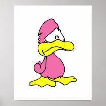 sad pink duck posters