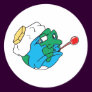 Sad planet round stickers