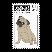 SAD PUG LOOK postage