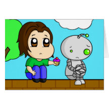 Sad Robot Greeting Card