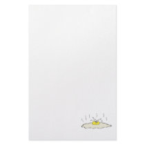 sad silly egg getting fried personalized stationery