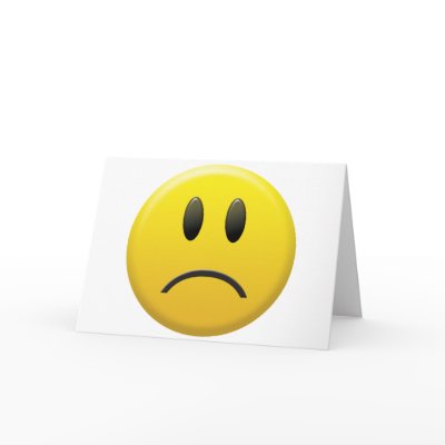 happy face sad face. Sad Smiley Face Card by