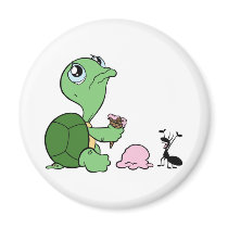 Sad Turtle Happy Ant Fridge Magnet