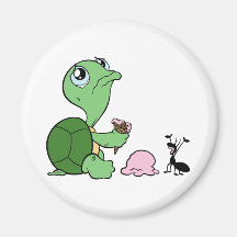 Sad Turtle Happy Ant Refrigerator Magnet