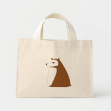 sad white faced bear bags