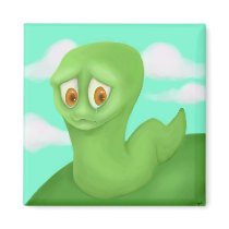 Sad Worm Magnet magnets