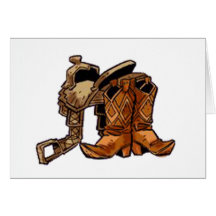 Saddle and Boots Card