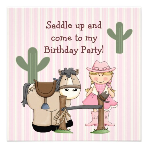 Saddle Up Birthday Party Invitation