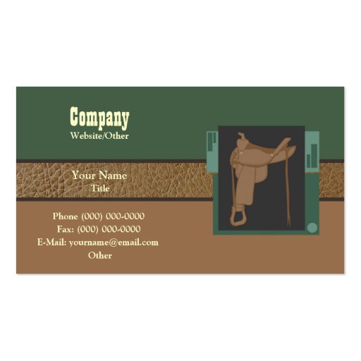 Saddle up business cards (front side)