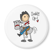 Saddle Up! Cowboy Stick Figure Magnet by stick_figures Saddle Up! Cowboy Stick Figure Magnet