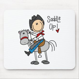 Saddle Up! Cowboy Stick Figure Mousepad mousepad