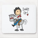 Saddle Up! Cowboy Stick Figure Mousepad