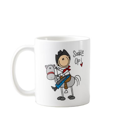Saddle Up! Cowboy Stick Figure Mug by stick_figures