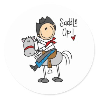 Saddle Up! Cowboy Stick Figure Sticker sticker