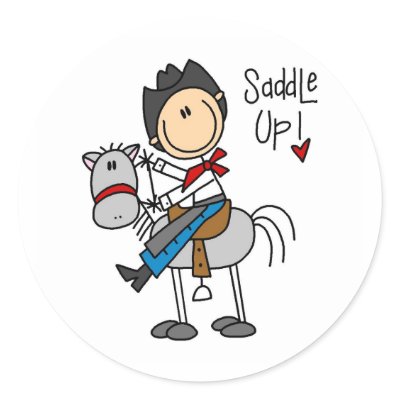 Saddle Up! Cowboy Stick Figure Sticker by stick_figures