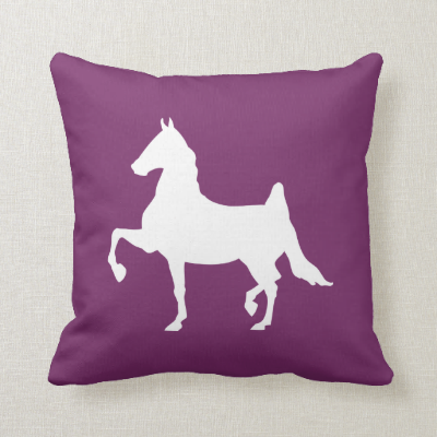 Saddlebred horse silhouette throw pillows