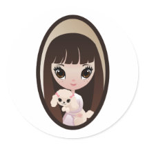Sadie and Sweet Tart Round Stickers