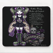 "Sadie" Gothic Fairy Rules of Conduct Mousepad mousepads