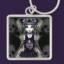 "Sadie" Gothic Skull Fly Fairy Keychain