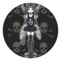 "Sadie" Punk Fly Faery Cute Skull Stickers by mykajelina "Sadie" Punk Fly Faery Cute Skull Stickers