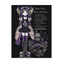 sadie, gothic, skull, faery, postcard, myka, jelina, dark, fantasy, tattoo, original, products, art, Postcard with custom graphic design