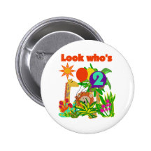 Safari 2nd Birthday T-shirts and Gifts Button