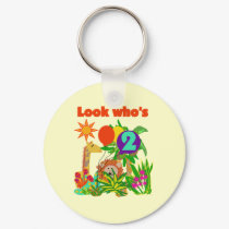 Safari 2nd Birthday T-shirts and Gifts keychains