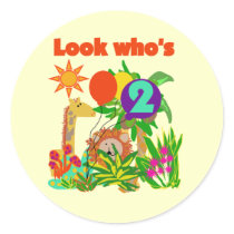 Safari 2nd Birthday T-shirts and Gifts stickers by kids_birthdays Safari 2nd Birthday T-shirts and Gifts stickers