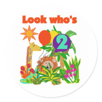 Safari 2nd Birthday T-shirts and Gifts stickers by kids_birthdays Safari 2nd Birthday T-shirts and Gifts stickers