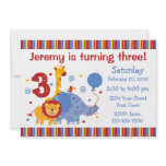 Safari 3rd Birthday Custom Invitation