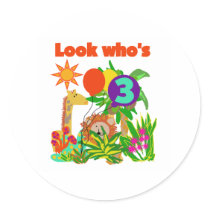 Safari 3rd Birthday stickers by kids_birthdays Safari 3rd Birthday stickers
