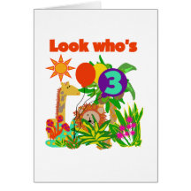 Safari 3rd Birthday  Tshirts and Gifts Cards