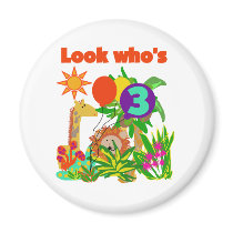 Safari 3rd Birthday  Tshirts and Gifts magnets
