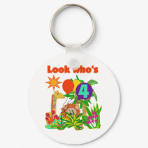 Safari 4th Birthday Tshirts and Gifts keychains by kids_birthdays Safari 4th Birthday Tshirts and Gifts keychains